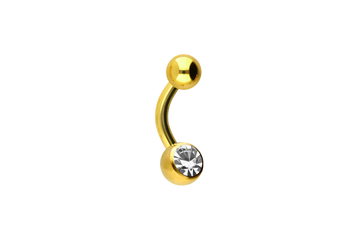 Chirurgenstahl Mini Bananabell Piercing KRISTALL